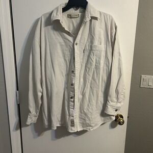 Y2K Vintage Jay Jacobs Cream Denim Button Up Size Large